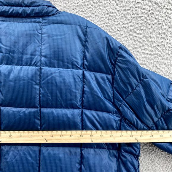 Eddie Bauer Jacket Adult Sz Large Blue Goose Down Puffer Quilted Parka Nylon Men - Picture 6 of 10